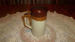Vintage Stoneware Cheese Shaker Two Tone Brown & Beige
