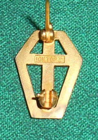 10 K Gold Protestant cross lapel pin - WSCS Women’s Society Christian Service 3
