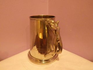 English Pewter Pint Tankard Nude Lady Handle Made In Sheffield