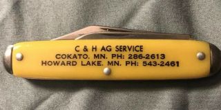 Vintage C & H Ag Service Advertising Pocket Knife - Cokato & Howard Lake,  Mn
