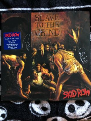 Skid Row - Slave To The Grind Vinyl Autographed Nm
