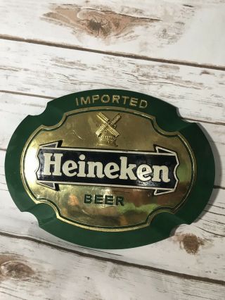 Heineken Imported Dark Beer Green Vintage Old Plastic Sign Windmill Reflective
