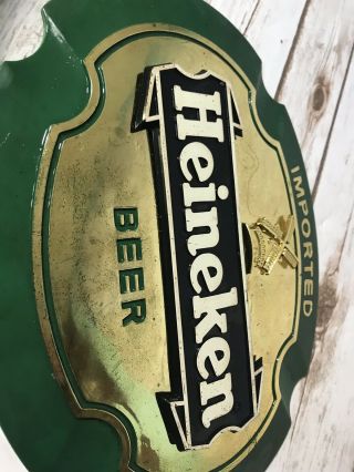 HEINEKEN Imported Dark Beer Green Vintage Old Plastic Sign Windmill Reflective 2