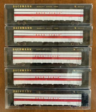 Five (5) Vintage Bachmann N - Scale Auto Train 85 