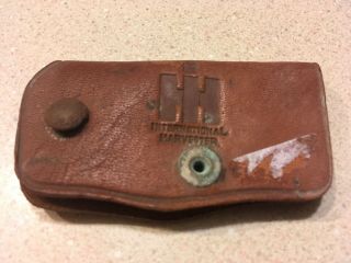 Vintage Ih Leather Keychain Nye Implement Co Fostoria,  Oh