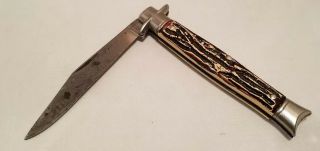 Vintage Colonial Prov Usa Stiletto Style Fishtail Pocket Knife 4