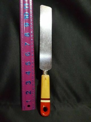 Baker Icing Spatula Knife Long Vintage Wood Handle Red And White