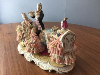 Volkstedt Dresden German Victorian Piano Musical 12” Figural Group Figurine 2