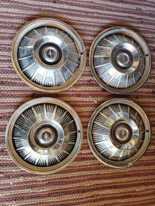 Set Of 4 Oem Vintage 1964 64 Ford Thunderbird T - Bird 15 " Hubcaps Wheel Covers