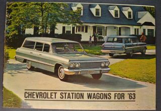 1963 Chevrolet Station Wagon Brochure Impala Bel Air Nova Orig 63 Not A Reprint
