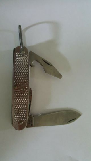 Vintage 1981 Camillus Us Military Pocket Knife Stainless Steel 4 Blade
