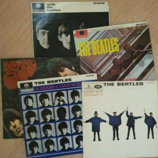 The Beatles - 5 Parlophone Lps.  Early Uk Pressing 