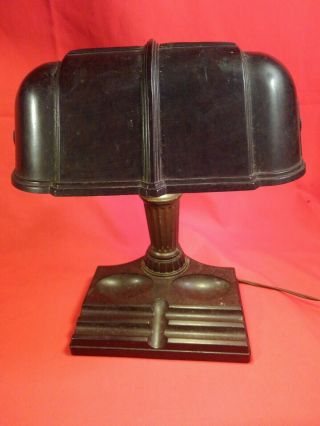 Vintage Art Deco Desk Lamp With Bakelite Shade & Base Design Decor