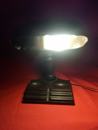 Vintage Art Deco Desk Lamp with Bakelite Shade & Base Design Decor 3