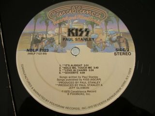 KISS Paul Stanley Solo LP Casablanca NBLP 7123 No Inserts 2