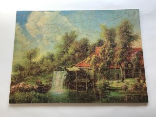 Vintage Wooden Puzzle By Parker Brothers (the Old Grist Mill)