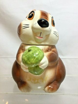 Rare Metlox Squirrel With Acorn Vintage Cookie Jar Very Hard To Find Item (cl)