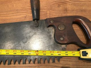 Vintage Warranted Superior Cast Steel One Man Crosscut Long Saw = 36 "