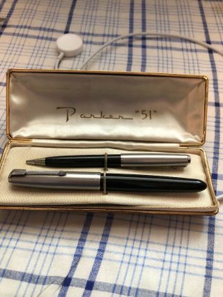 Vintage Parker 51 Fountain Pen And Mechanical Pencil Set 274