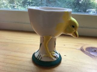 Vintage Egg Cup Yellow Duck 3 In.  Tall Marked Japan