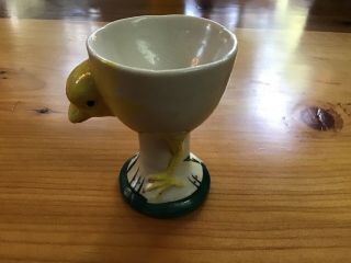 Vintage EGG CUP Yellow Duck 3 in.  Tall Marked JAPAN 3