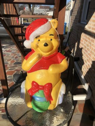 Vintage Christmas Large Disney Winnie The Pooh Blow Mold Lighted 32 " Rare