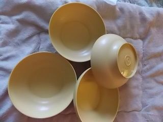 Vintage Set Of (4) Mustard Yellow 6 " Dia Cereal Bowls From Tupperware 890 - 10