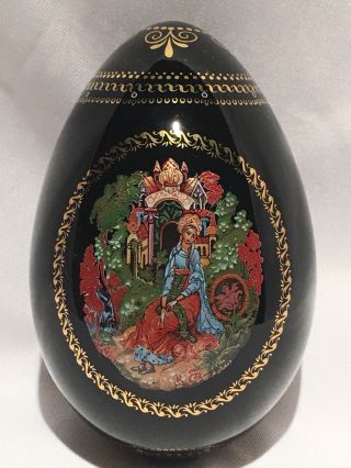 Russian Art The Scarlet Flower Fairy Tale Porcelain Lacquer Egg Palekh 2212 A
