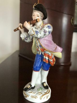 Meissen Porcelain Figure Of Flute Player From Galant Orchestra