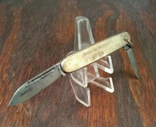 Vintage First National Life Insurance Co.  Advertising Watch Fob Pocket Knife