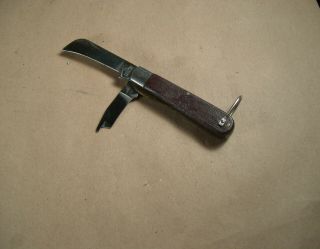 Vintage Klein Tools Usa Electrician Lineman 2 Blade Folding Pocket Knife