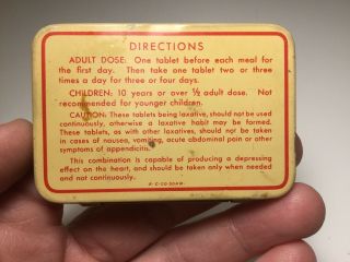 Vintage Leonard Laxative Cold Tablets Advertising Medicine Tin Orkutt Lab 2