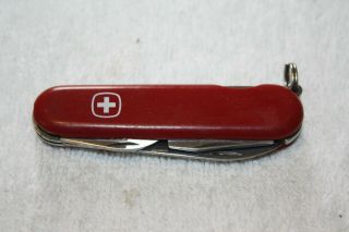 Vintage Retired Wenger Delemont Swiss Army Knife - Red Serrated Dayhiker - Multi