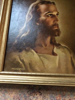 Warner Sallman Head of Christ 8 x 10 Framed Textured Litho 2