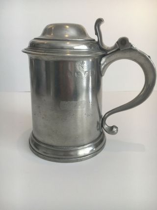 Antique Pewter Dome Lid Tankard By Phillip Matthews