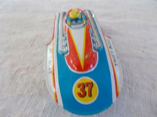 VINTAGE SWIFT BOAT Tin Friction Toy Speed Boat 21 MADE IN JAPAN - 2
