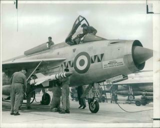 Vintage Photograph Of Lightning Strike On Aircraft:the Ground Staff