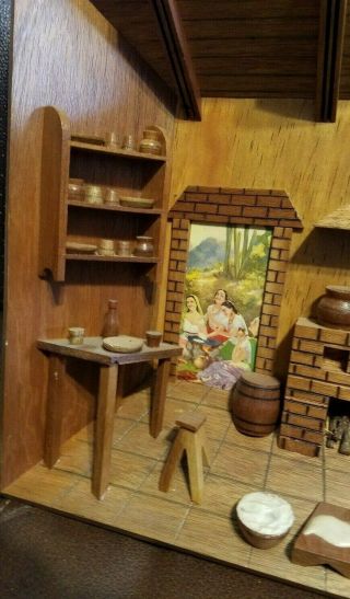 Vintage Mexican Folk Art Handmade Wooden Diorama 2