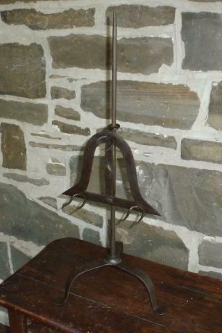 ANTIQUE 18th Century Wrought Iron HEARTH Bird Roaster BEST COLONIAL IRON EXAMPLE 2