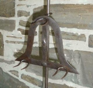 ANTIQUE 18th Century Wrought Iron HEARTH Bird Roaster BEST COLONIAL IRON EXAMPLE 3