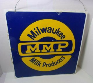 Vintage Milwaukee Milk Producers Mmp Metal Sign 18” X 18” Dairy