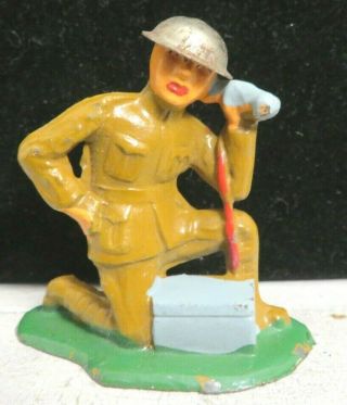 Vintage Barclay Lead Toy Soldier Telephone Operator B - 067