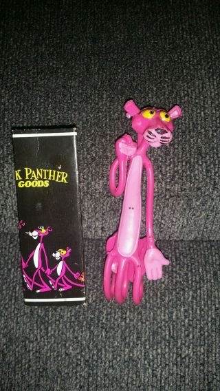 Vintage Pink Panther Bendable Bendy Wire Action Figure Rubber Toy - Amscani - 7 "