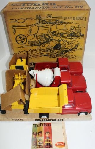 Vintage Mini Tonka Contractors Set No.  110 W/ Box - 1966 -