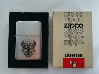 Vintage Zippo Lighter 1982.  Two - Headed Eagle With Crown.  Empire.  Boxed.