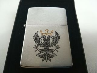 Vintage Zippo Lighter 1982.  Two - headed Eagle with Crown.  Empire.  Boxed. 3
