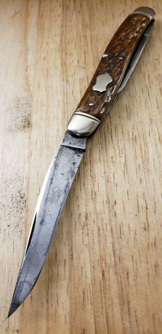 Vintage Remington Umc Knife/ R3893 Jigged Bone Half Whittler Pocket Knife/ Usa