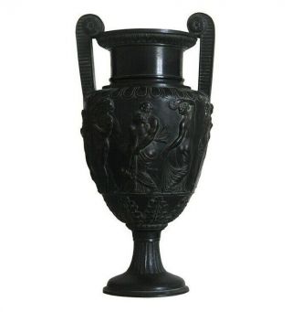 Antique Neoclassical Greek Roman Bronze Sculpture Urn Vase Hollywood Regency