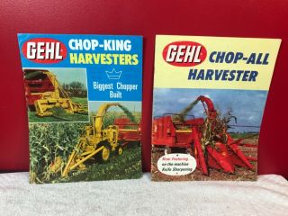 2 Rare 1960s Gehl Chop All Harvester Tractor Dealer Brochure 11 Page