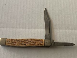 Vintage Colonial Prov.  Usa Bone Handle Two Blade Pocket Knife